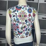 BODEN Tailored Linen Waistcoat Floral Vest Size 2 White Photo 3