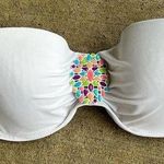Victoria's Secret Victoria’s Secret 34D White Pushup Bandeau bikini top with broach detail Photo 0
