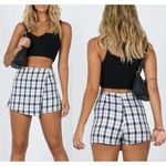 Princess Polly New Black & White Breanna Check Plaid Skort Size 4 Photo 1