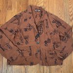 Chico's Copper Art-to-Wear Asian Oriental Silk Lightweight Jacket size 2 L Photo 0