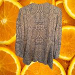 Chaus Tan/White/Blue Paisley Button Down Long Wool Blend Blazer Size 10‎ Tan Photo 5