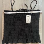 Treasure & Bond  Black Smocked Tie Cropped Cami size Small Photo 8