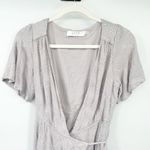 ASTR  Womens Modest Embroidered Short Sleeve Tie Wrap Midi Dress‎ Size S Lavender Photo 4
