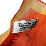 TRUSSARDI Womens Multicolor Lightweight Dog Theme Silk Printed Scarf Italy Made Orange Photo 7