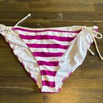 American Eagle  Side Tie Bikini bottoms Swimsuit Stripe Magenta Pink XXL Plus Photo 0
