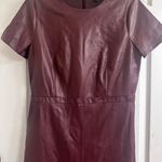 Ann Taylor  burgundy, Sheath Dress Short Sleeve Crew Neck Photo 1