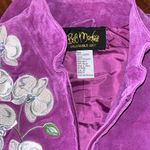 Bob Mackie Vintage Leather Jacket • embroidered purple Iris Photo 11