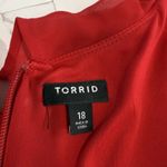 Torrid Red Chiffon Ruffled Cold Shoulder Skater Dress Size 18 Photo 9
