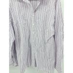 Talbots  Womens 3X Pink Blue Stripe Button Down Shirt 100% Cotton Long Sleeve Photo 1