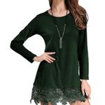 New Match Stick Lace Bottom Long Sleeve Holiday Mini Dress Charcoal Gray XS Photo 7
