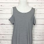 Michael Kors Striped Cold Shoulder T-Shirt Casual Top Size Large Photo 1