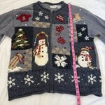 Croft & Barrow Vintage  Knit Zip Sweater Christmas Holiday Winter Wool Blend 90’s Photo 4