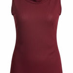 Eye Candy  Burgundy Sleeveless Blouse Photo 0
