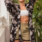 Spiritual Gangster Maya Black Floral Kimono Self Tie EUC One Size Fits Most Photo 0