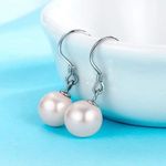 925 Sterling Silver Pearl Drop Dangle Earrings for Women Photo 1