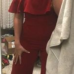 H&M Red Off The Shoulder Jumpsuit  Photo 0