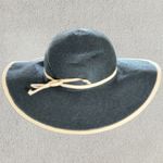 Charter Club  black tan trim bow straw wide brim hat Photo 3