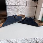 Birkenstock Arizona Navy Blue Leather Buckle Strap Slide Slip On Sandals Size 40 Photo 5