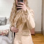 Joie NWT  Leather Faux Tan Beige Blazer Coat Jacket Blogger Pinterest Fav Cream Photo 3