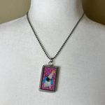 Pug in Hat Silver Frame Necklace Pendant Charm Beaded Chain Photo 7