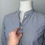 Madewell  Bell Sleeve Button Down Blue Striped Shirt Women's XS Photo 2