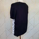 Anthropologie Moth Facade Sweater Short Sleeve Lace Gingham Black White Size XS Photo 5