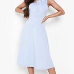 Boohoo One Shoulder Pleated Detail MIDI Skater Dress 18 Photo 0
