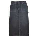Love, Fire Denim Cargo Maxi Skirt Juniors Size 7 Black Photo 4