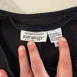 Newport News Vintage Jeanology Black Denim Jeans Womens 6 SideZip Sequin Zippers Photo 3