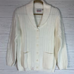 Vtg. Apples for Life off white acrylic button front cardigan womens size M NWT Size M Photo 0