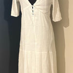 Sabo Skirt 💜  White Ruffled Buttoned Midi Sundress Photo 0