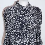 ZARA Black and Cream Leopard Print Top with Mock Neck Style Size Medium Photo 1