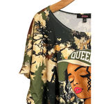 Glowup Couture T Shirt Womens 1X Queen Short Sleeve Camo NY Brooklyn Graphics Photo 1