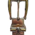 Vintage 90s Black Regal Western Faux Crocodile Reversible Etched Metal Belt Photo 1