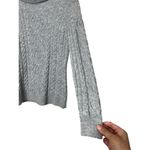 Vintage Carole Little Turtleneck Sweater Merino Wool Blend Cable knit Gray sz S Photo 3