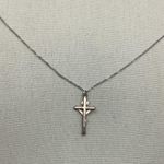 Vintage INRI Silver Tone Jesus Cross Pendant 0.8” Wide With New Chain Photo 6