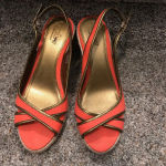 J.Crew lucaya coral linen & bronze metallic shoes Photo 0