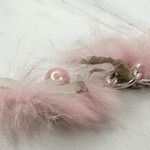 Beaded Fur Woven Silver Tone Chain Link Belt OS Y2K Festival Photo 1