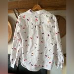 Charter Club  Button Down Linen nautical/flag Print Shirt M Photo 4