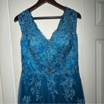 La Femme • Gown Formal Dress • Tulle Embroidered Rhinestones • Floral • Size 10 Photo 2