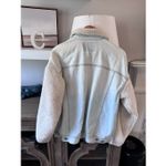 American Eagle NWOT Oversized Sherpa and Denim Jacket Size Medium Photo 2