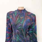 Farm Rio [] Amazonia Night Smocked Mock Neck Long Sleeve Mini Dress Size Large L Photo 8