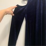 Cecico  Blue Velvet Cold Shoulder Long Sleeve Top Size Small Photo 11