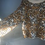 Rachel Comey Cream Black & Yellow Tiger Animal Print Round Neck Sweater L Photo 6