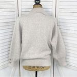 Vintage Su Lim Floral Embroidered Angora Sweater Taupe Pearl Embellished PM Tan Size undefined Photo 3