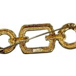 Monet Vintage Gold Tone Square Circle Textured Brooch Pin Photo 5