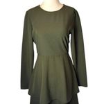 Hutch Dress Women 4 Olive Green Long Sleeve Tiered Skirt Mini Dress Party Career Photo 2
