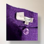 Coldwater Creek Purple 100% Wool Embroidered Button Front Floral Cardigan VTG M Photo 6