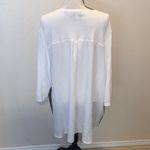 cj banks Women's 3X White and Green Striped Shirt Long Sleeve Knit Photo 4