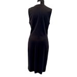 Cache Black White Color Block Midi Dress Bi Stretch Attached Scarf Tie Sz 12 Photo 4